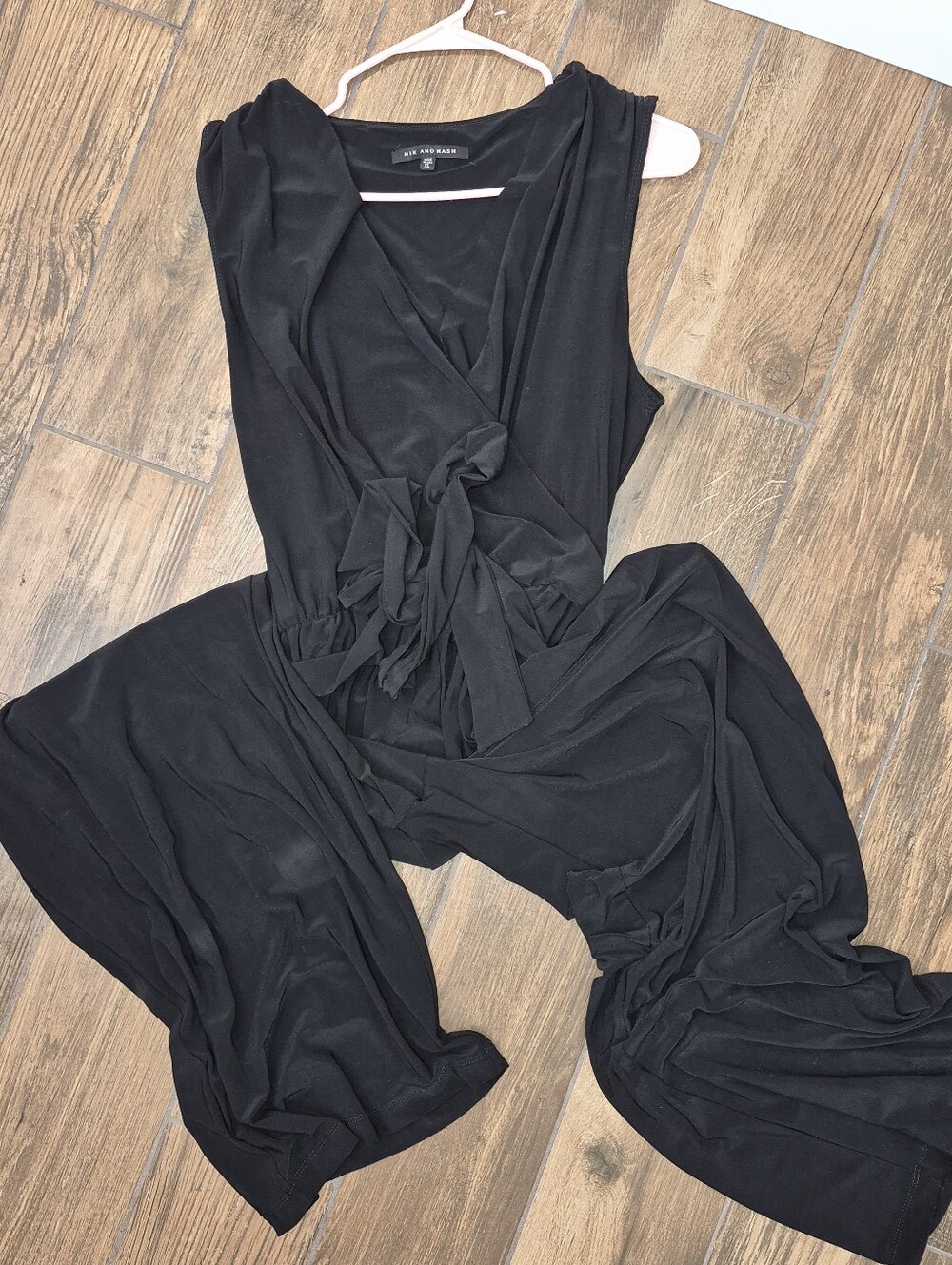 Women’s Black Tie-Front Jumpsuit